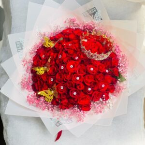 100 rosas con corona
